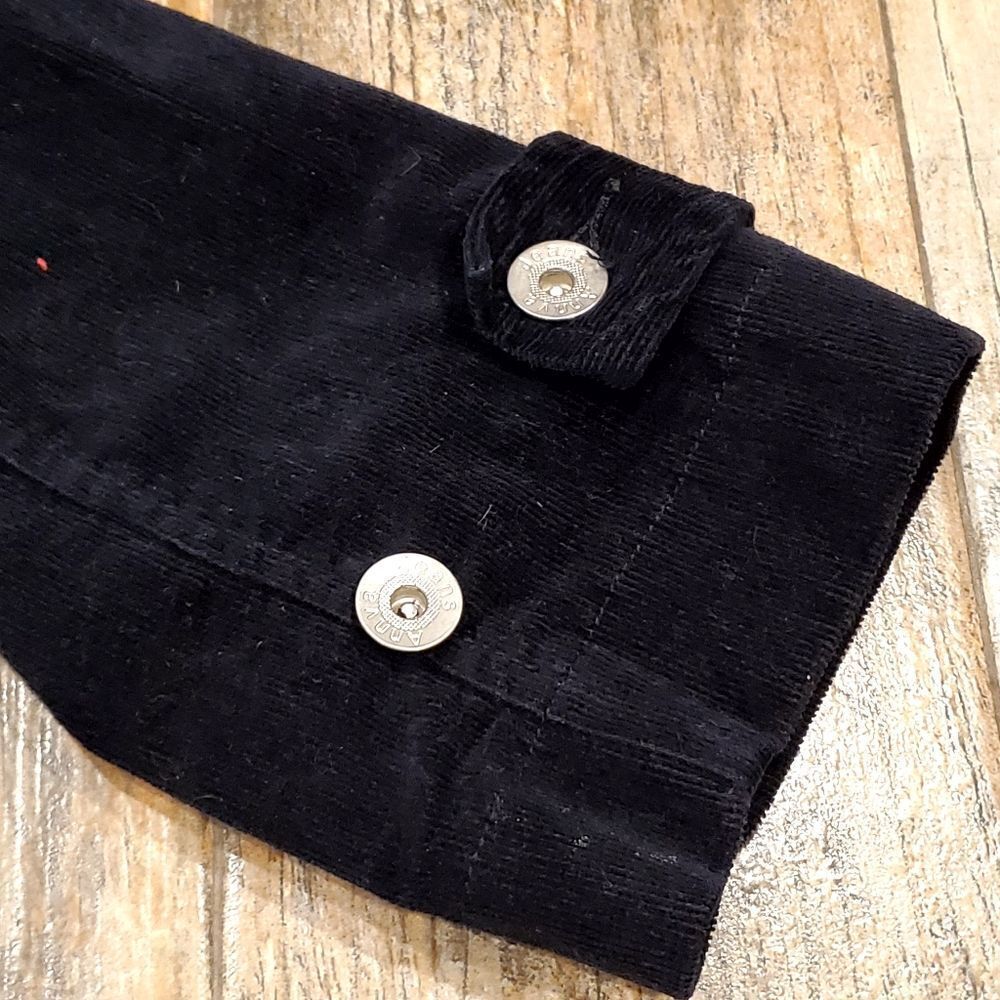 🔹️Annva Jeans USA Black Corduroy Buttoned Front Blazer Jacket XLarge - Picture 4 of 9